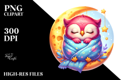 Cute Baby Owl Dressed PNG Product Image 2
