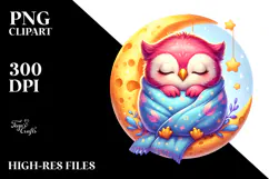 Cute Baby Owl Dressed PNG Product Image 2