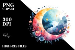Colorful Simple Moon | Sublimation | Clipart Product Image 3