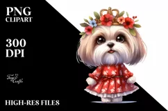 Maltese Human-like Watercolor Clipart Product Image 3
