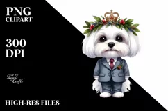Maltese Human-like Watercolor Clipart Product Image 3
