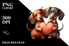 Two Cute Dachshunds, PNG Product Image 2