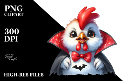 Expressive Funny Chicken Dressed as Vampire | Sublimation Product Image 2