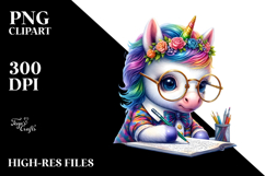 Baby Unicorn with Writer&#039;s es, Transparent PNG Product Image 2