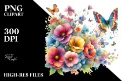 Colorful Butterfly Painting PNG Product Image 2