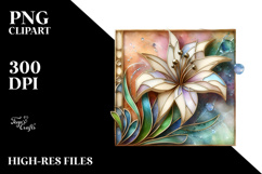 Small Stained Lily Frame PNG Product Image 2