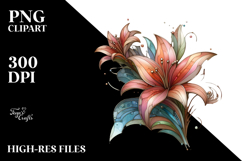 Small Stained Lily Frame PNG Product Image 2