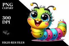 Colorful Baby Caterpillar | Sublimation | Clipart Product Image 3