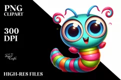 Colorful Baby Caterpillar Clipart Product Image 1