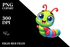Colorful Baby Caterpillar Clipart Product Image 1