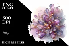 Abstract Shiny Lilac Made of with Golden Insertions | Product Image 3