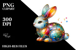 Colorful Bunny Made of with Rainbow PNG Product Image 2