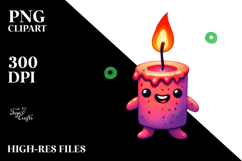 Simple Funny Candle Clipart Product Image 2