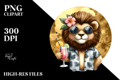 Hipster Lion in Beachwear, High-Res PNG Product Image 2