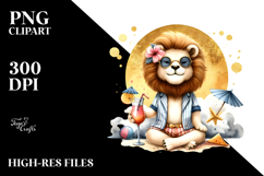 Hipster Lion in Beachwear, High-Res PNG Product Image 2