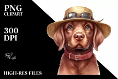 Chesapeake Bay Retriever Sun Hat Watercolor Clipart Product Image 3