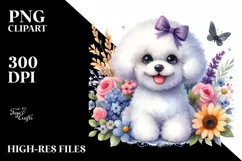 Funny Bichon Frise Watercolor Clipart Product Image 3