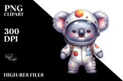 Baby Koala Astronaut PNG Product Image 2