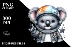 Baby Koala Astronaut PNG Product Image 2