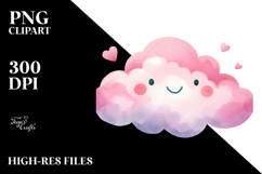 Pinkish Smiling Cloud PNG Product Image 2