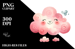 Pinkish Smiling Cloud PNG Product Image 2