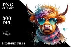 Highland Calf with Cool Haircut PNG Product Image 2