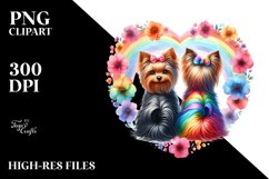 View from Behind Yorkshire Terrier Heart Shape PNG Product Image 2