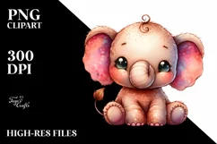 Colorful Plush Elephant Sewed | Sublimation | Clipart Product Image 1