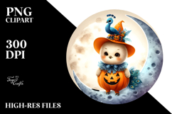 Cute Peacock Standing on Moon PNG Product Image 2