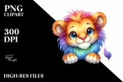 Colorful Baby Lion | Sublimation | Clipart Product Image 1