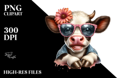Baby Cow with Goofy Expression PNG Product Image 2