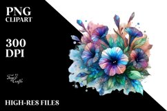 Pastel Stained Petunia Splash Clipart Product Image 1