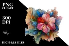 Pastel Stained Petunia Splash Clipart Product Image 3