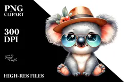 Cute Baby Koala with Cool Haircut PNG Product Image 2