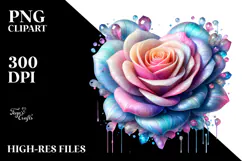 Detailed Rose, Watercolor Splash PNG Product Image 2