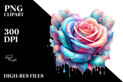 Detailed Vibrant Pastel Glossy Rose PNG Product Image 2