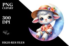 Colorful Goofy Cute Baby Lamb PNG Product Image 2