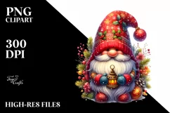 Vibrant Gnome Watercolor PNG Product Image 1