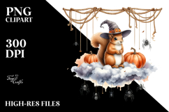 Halloween Squirrel on Cloud PNG Product Image 2