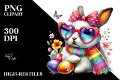 Easter Bunny with Victory Sign PNG Product Image 2