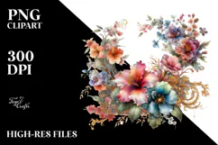 Colorful Hawaiian Flowers PNG Product Image 2