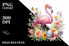 Watercolor Colorful Easter Flamingo |T-shirt, Mug, Tumbler Product Image 1