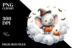 Cute Elephant Standing on Cloud PNG Product Image 2
