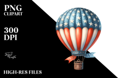 Vintage Hot Air Balloon PNG Product Image 2
