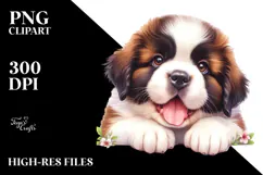 Happy Saint Bernard Baby PNG Product Image 2