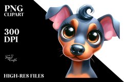 Cute Doberman Pinscher Watercolor Clipart Product Image 1