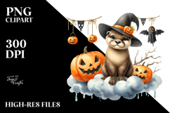 Otter Dressed for Halloween, Spooky PNG Product Image 2
