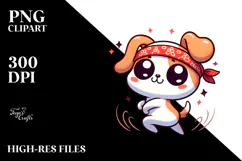 Silly Dog with Bandana PNG Product Image 2