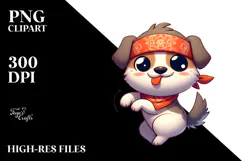 Silly Dog with Bandana PNG Product Image 2