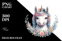 Baby Unicorn Watercolor PNG Product Image 2